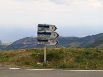 Straenschild am Col de Teghime